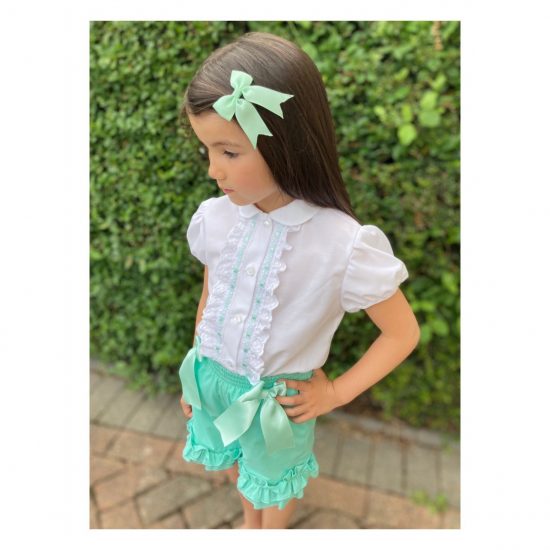 Mint RB Bow Short Set - Image 2