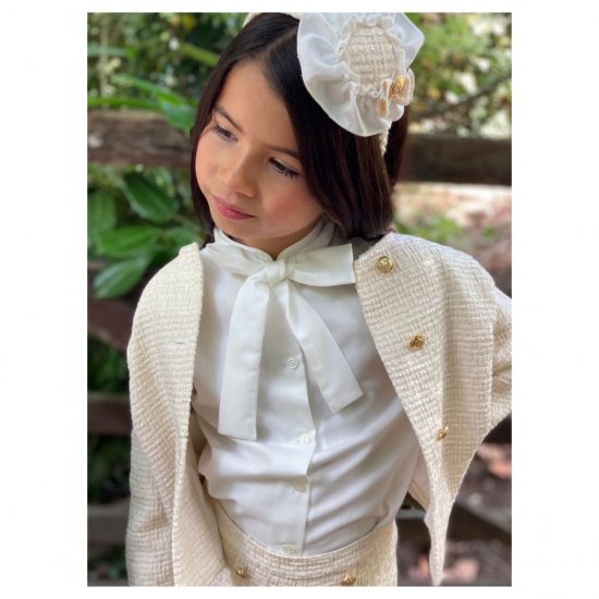 RB Cream Bow Blouse
