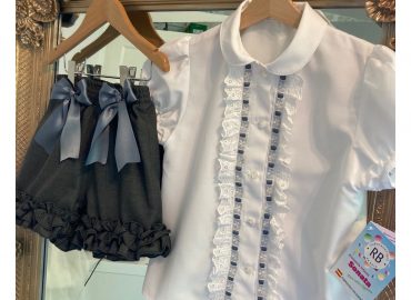 Grey RB Bow Short Set