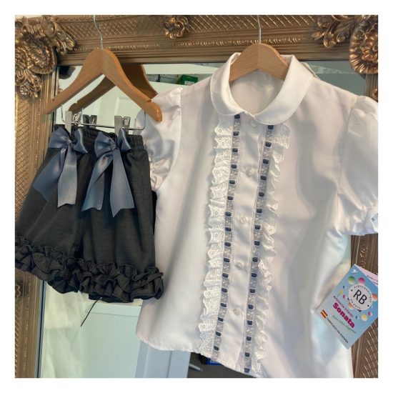Grey RB Bow Short Set