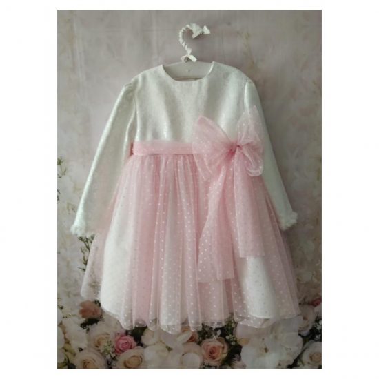 RB Pink Dotty Bow Dress - Image 2