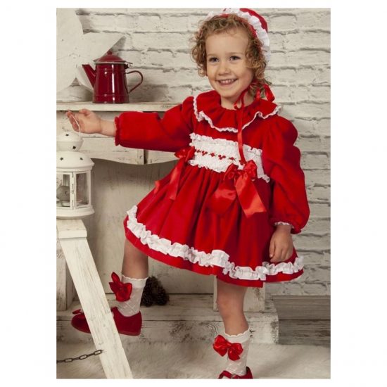 Sonata Red Velvet Smocked IN22-27