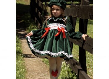 Sonata Green Velvet Smocked IN22-27