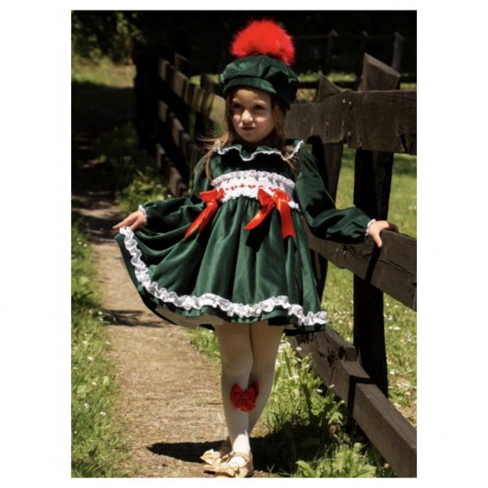 Sonata Green Velvet Smocked IN22-27