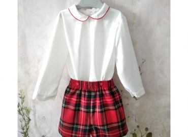 RB Red Tartan& Cream Shirt Set