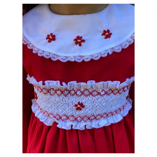 RB Red Smocked Dress GEIN22-10 - Image 2