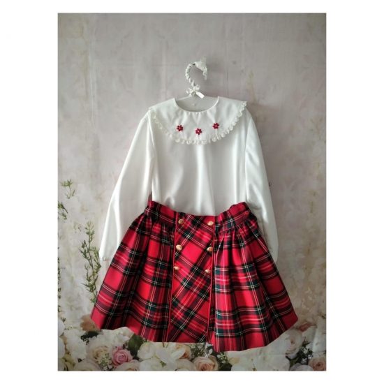 New RB Smocked Red Tartan Set