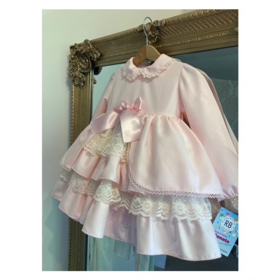 RB Baby Pink & Lace Ruffle Dress