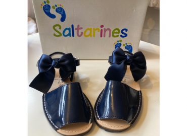 Navy Patent Bow Sandals Size 29 (UK11)