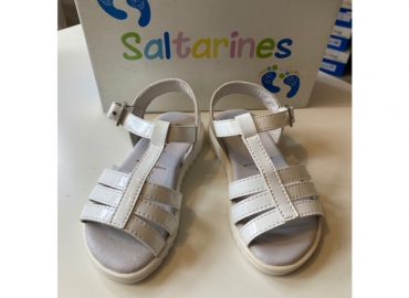 White Patent Sandals Size 24 (UK7)