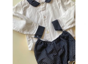 3Y Navy Dotty Jam Pants Set