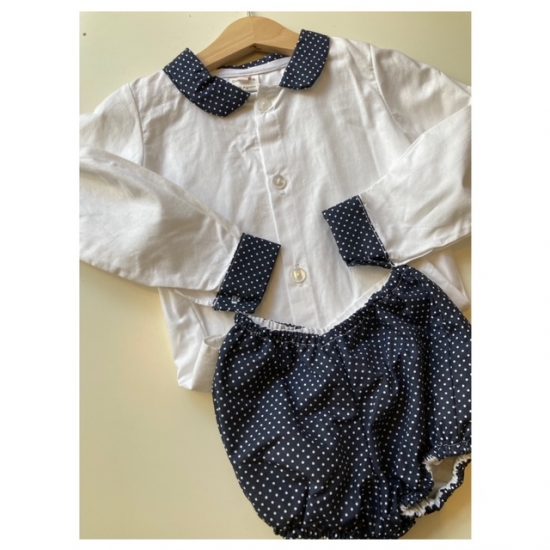 3Y Navy Dotty Jam Pants Set