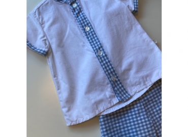 6y Blue Dotty Short Set