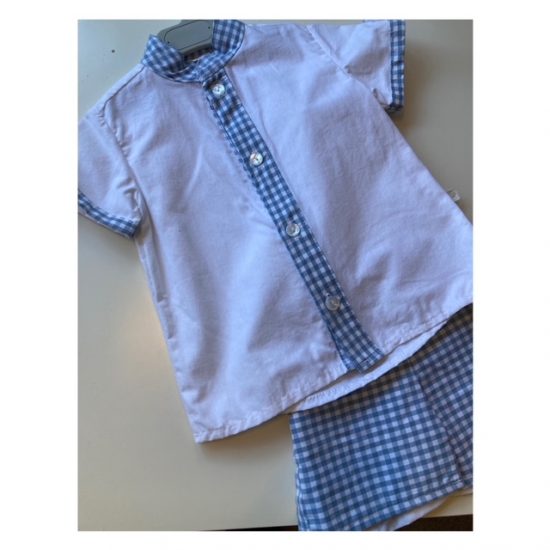 6y Blue Dotty Short Set