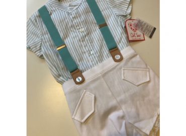 18M Mint Stripe Short Set