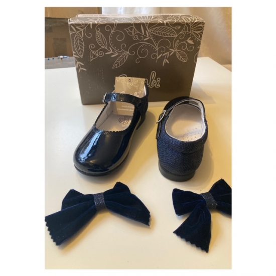 Bambi Navy Bow Size 27 (UK9)