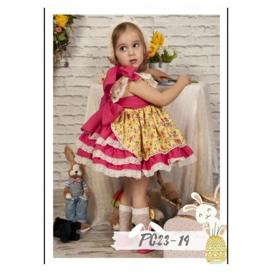Sonata Floral & Cerise Dress PC23-14