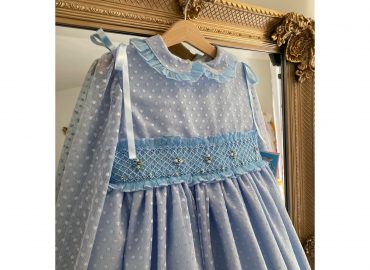 RB Blue Dotty Smocked Dress