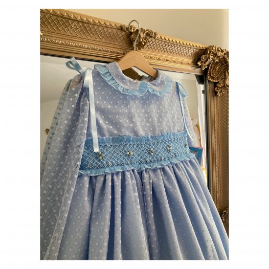 RB Blue Dotty Smocked Dress