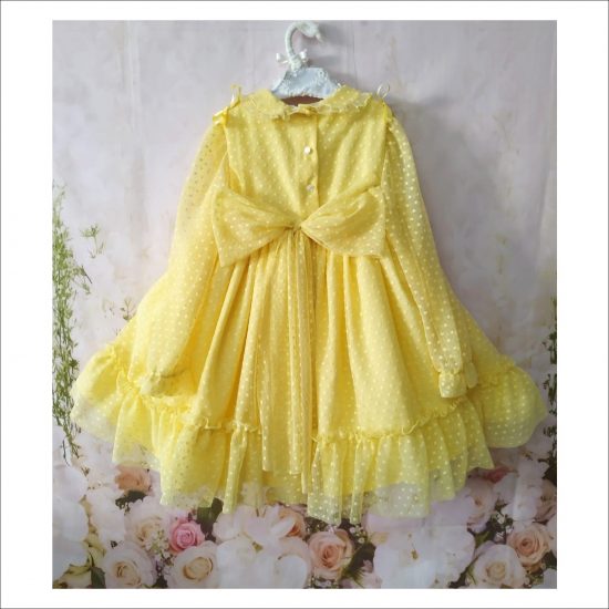 RB Yellow Dotty Smocked Dress - Image 2