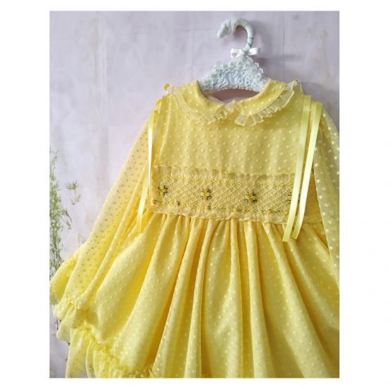 RB Yellow Dotty Smocked Dress