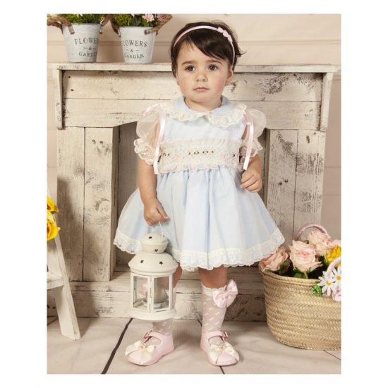 Sonata Blue Smocked Dress VE23-02