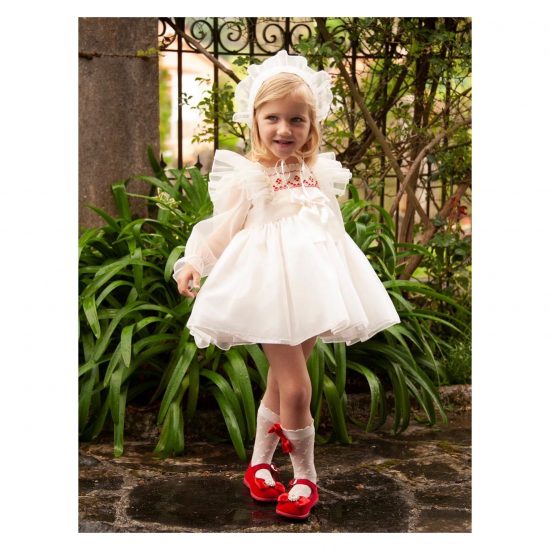 Sonata Red Smocking Dress IN23-07