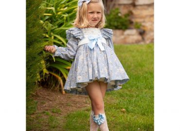 Sonata Blue Floral Smocked IN23-39