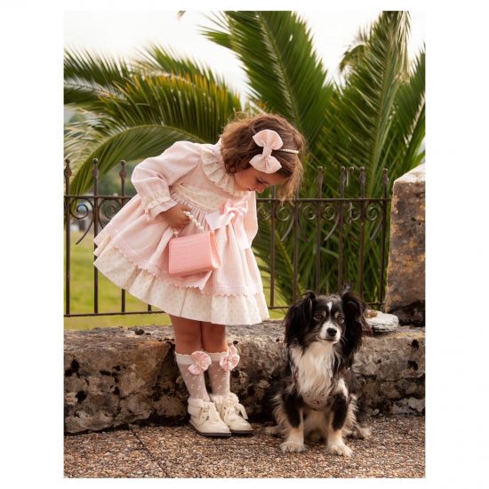 Sonata Pink & Camel Dress IN23-40 - Image 2