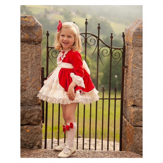Sonata Red Velvet Dress IN23-45 - Image 2
