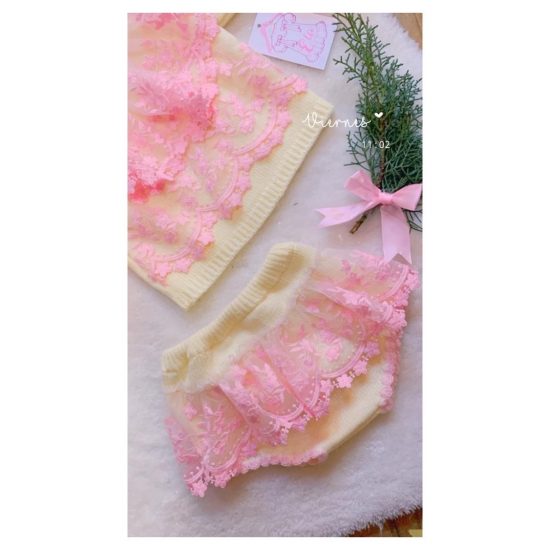 Ela Yellow & Pink Knitted Set - Image 2