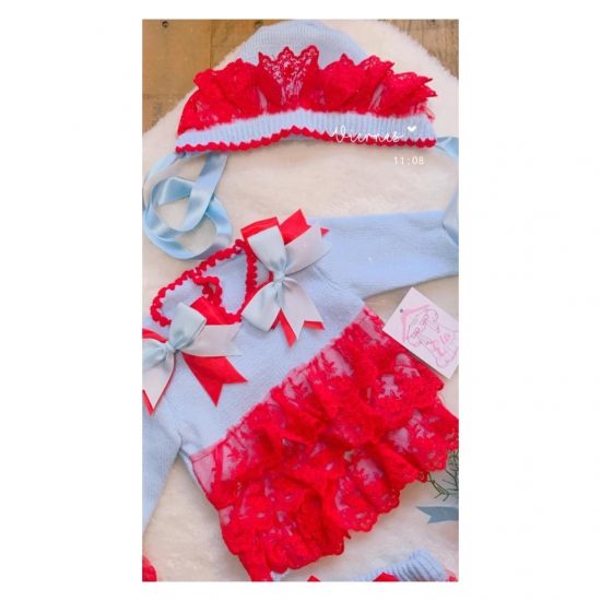 Ela Blue & Red Knitted Set - Image 4