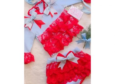 Ela Blue & Red Knitted Set