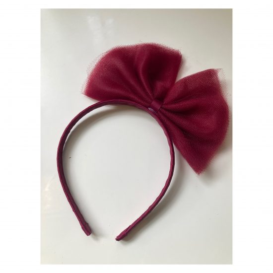 Burgundy Big Bow Hair Band