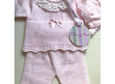Knitted Pink Baby Set DF23025