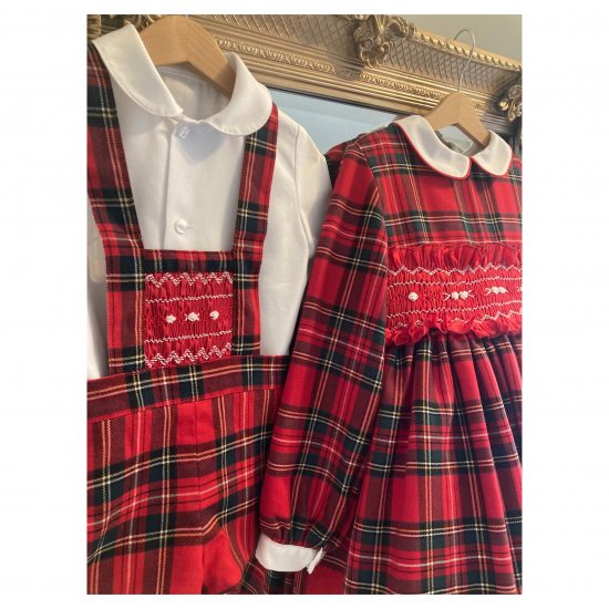 RB Boys Red Tartan Smocked Set - Image 2