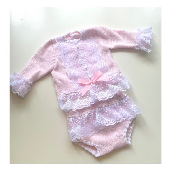 Ela Baby Pink 2P Knitted Set