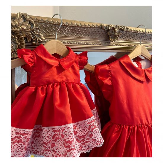 RB Red Satin Christmas Dress - Image 2