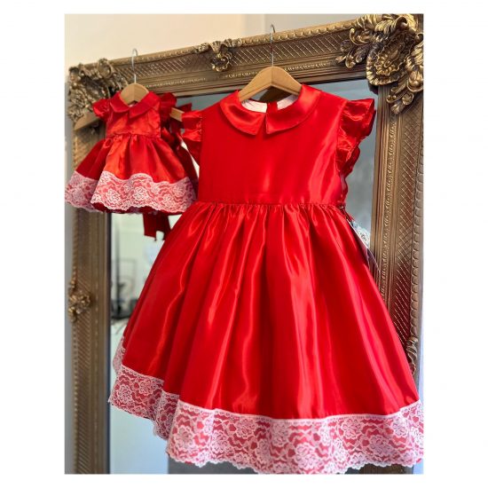 RB Red Satin Christmas Dress