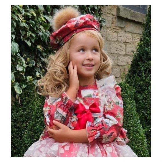 Sonata Red Christmas Print Dress IN23