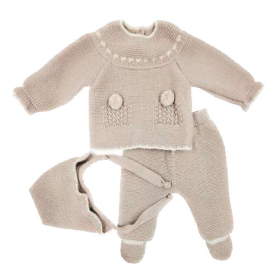 Beige Knitted Baby Set