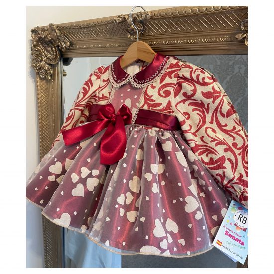 RB Burgundy Hearts Dress IN23