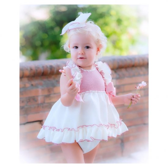 Ela Cream & Dusty Pink Dress