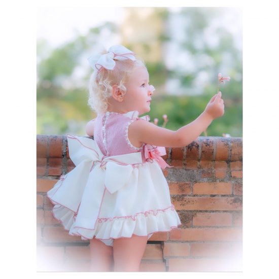 Ela Cream & Dusty Pink Dress - Image 2