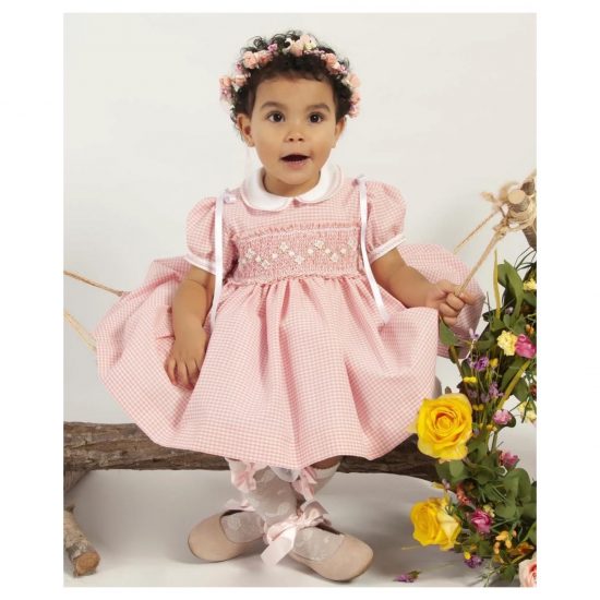 Sonata Pink Smocked Dress VE24-18