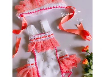 Ela Peach Romper & Bonnet