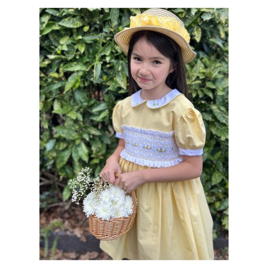 RB Lemon Easter Smocked Dress