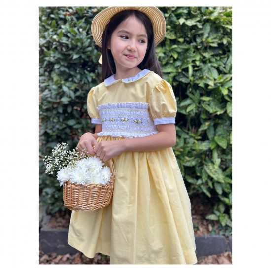 RB Lemon Easter Smocked Dress - Image 3