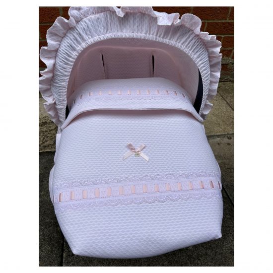 Pink Car Seat Covers, Hood & Bows