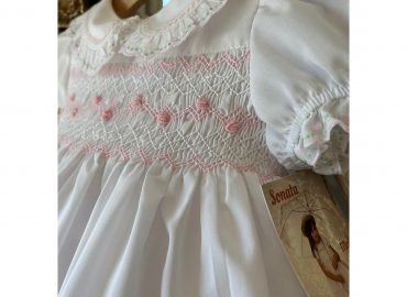 RB White Hand Smocked Dress